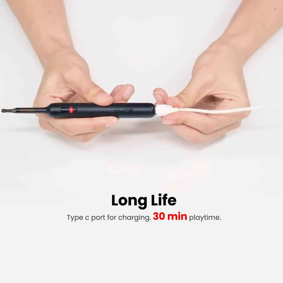 Portronics Xlife Smart Wireless Ear Otoscope Cleaner with 6 LED Lights, FHD 1080 Camera(Black)