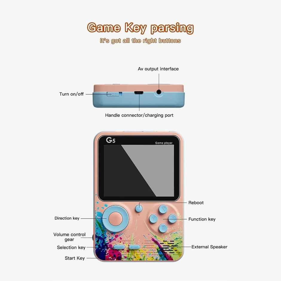 Desidiya 500-In-1 Gamepad For Kids, Exciting Entertainment - Pink