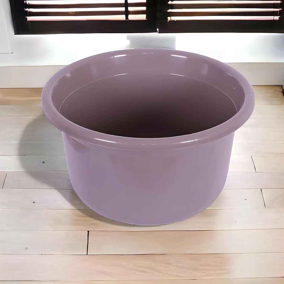 Kuber Industries Versatile Plastic Bath Tub|Baby Bathing Tub|TUB-25 L|Brown