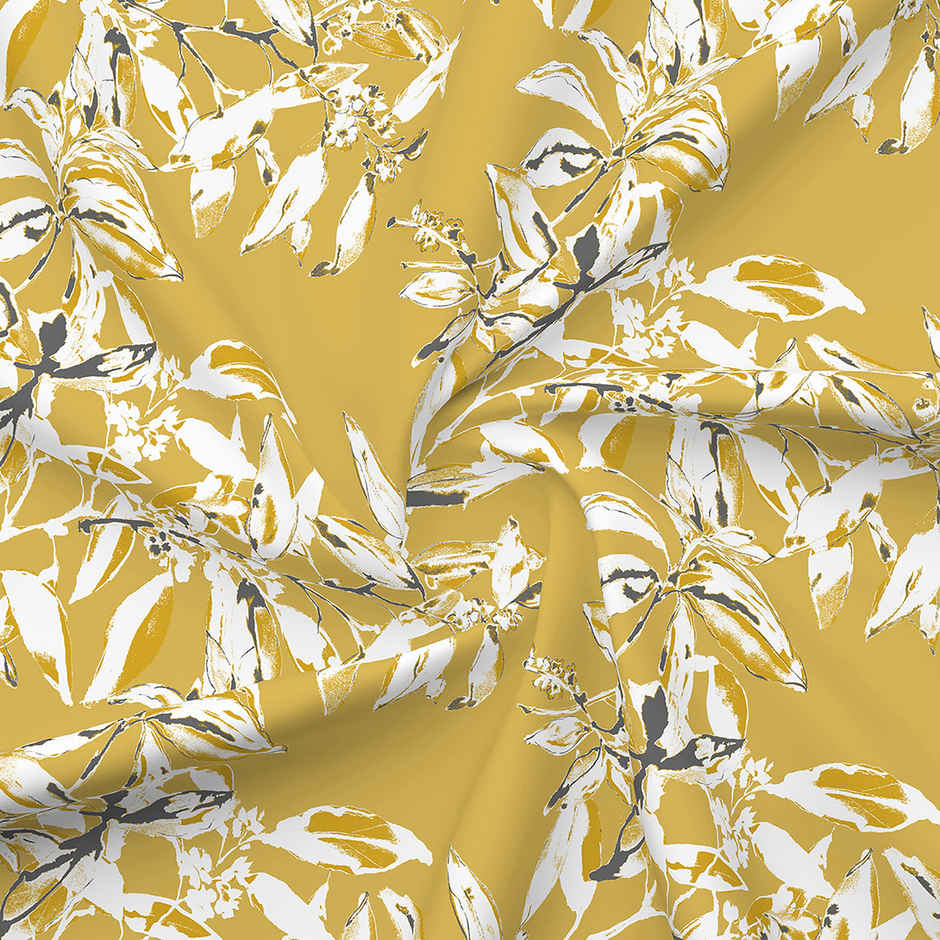 Layers Illumanating Homes 100% Cotton 150 TC Yellow Double Bedsheet with 2 Pillow Covers