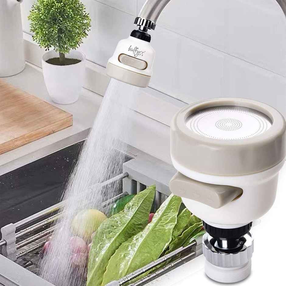 Urbanfix 360 Tap Extension for Kitchen Sink | Movable Water-Saving Faucet Bubbler - White