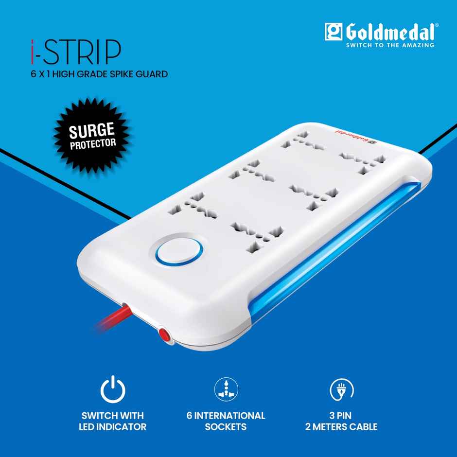 Goldmedal I-Strip 6X1 Led Spike Guard With Surge Protector