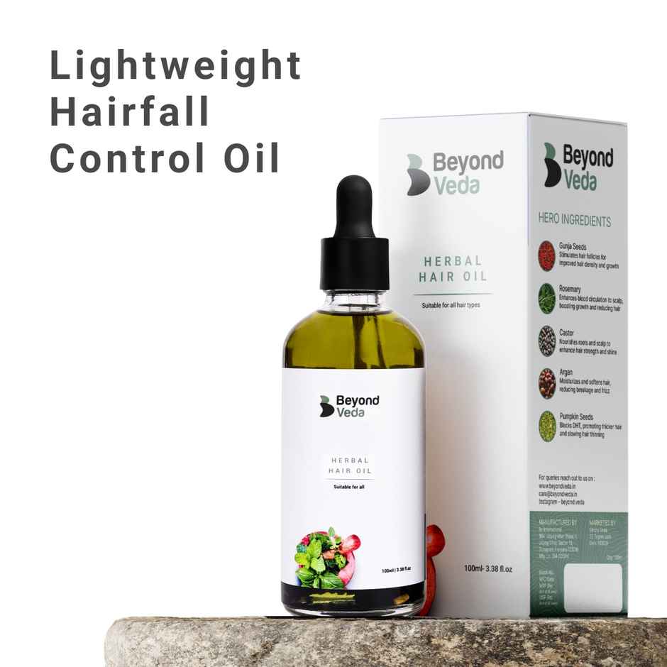 Beyond Veda Herbal Hair for Hairfall control, Powered by 27+ Herbs,100% Natural and Mineral Oil Free