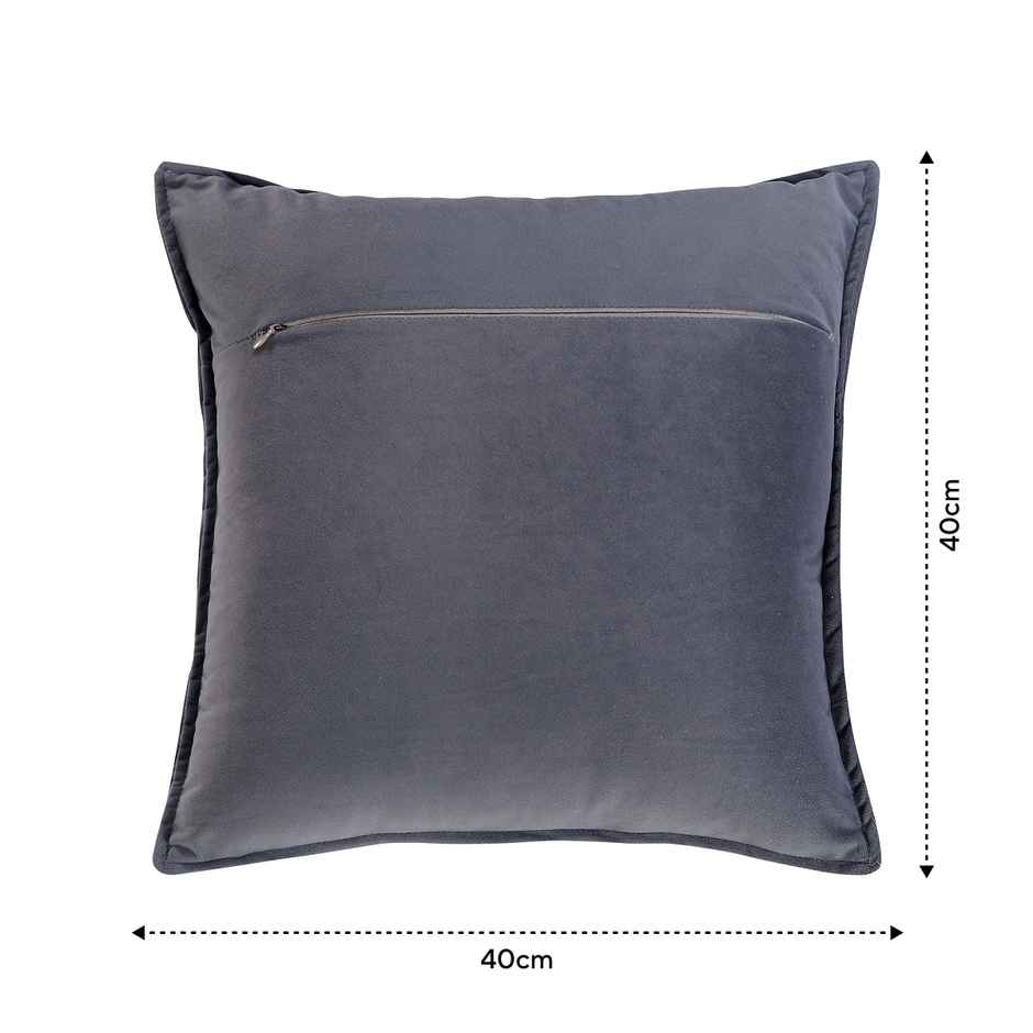 Dream Living Solid Cushion Covers Velvet Decorative Cushion Cover | 40x40 cm | Grey