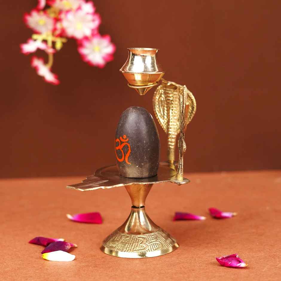 Narmadeshwar Shivling with Small Trishul | Mahadev Idol for Pooja | Servdharm