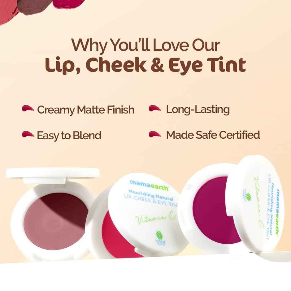 Mamaearth Nourishing Natural Lip Cheek & Eye Tint With Vitamin C & Rose- 03 Rose Pink