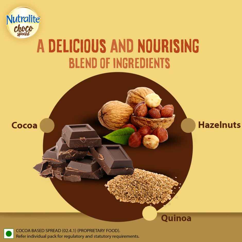 Nutralite Choco Spread Crunchy With Protein-Rich Quinoa Premium Chocolate & Real Hazelnuts - 275 G (275g) & Strawberry (1pc) Combo