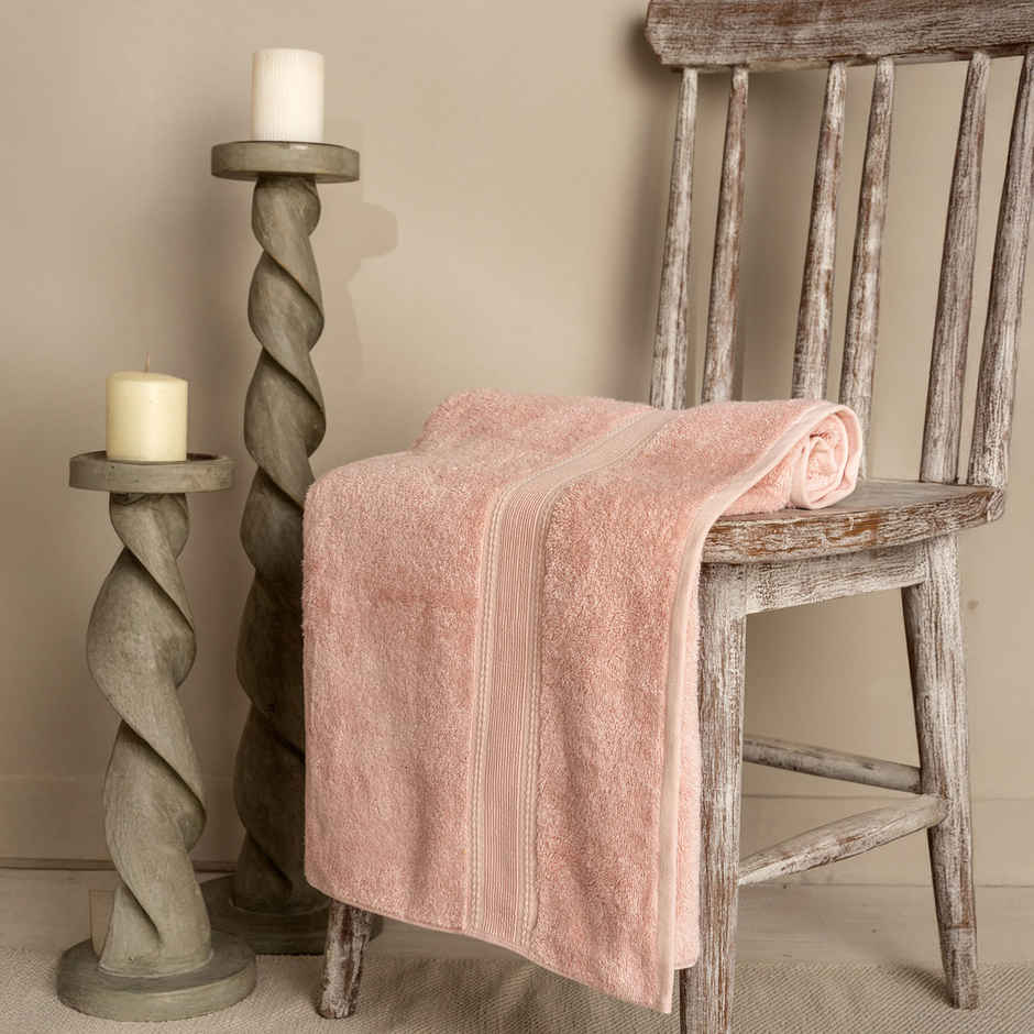 DDECOR Ecofriendly 70% Bamboo 30% Cotton Super Soft 650 GSM Solid Sustainable Bath Towel - Pink