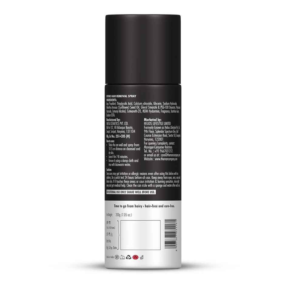 The Man Company Intimo Hair Removal Spray cream Spray (200 gm) I Contains aloevera & glycerin I for Men & Women |mild & easy to use