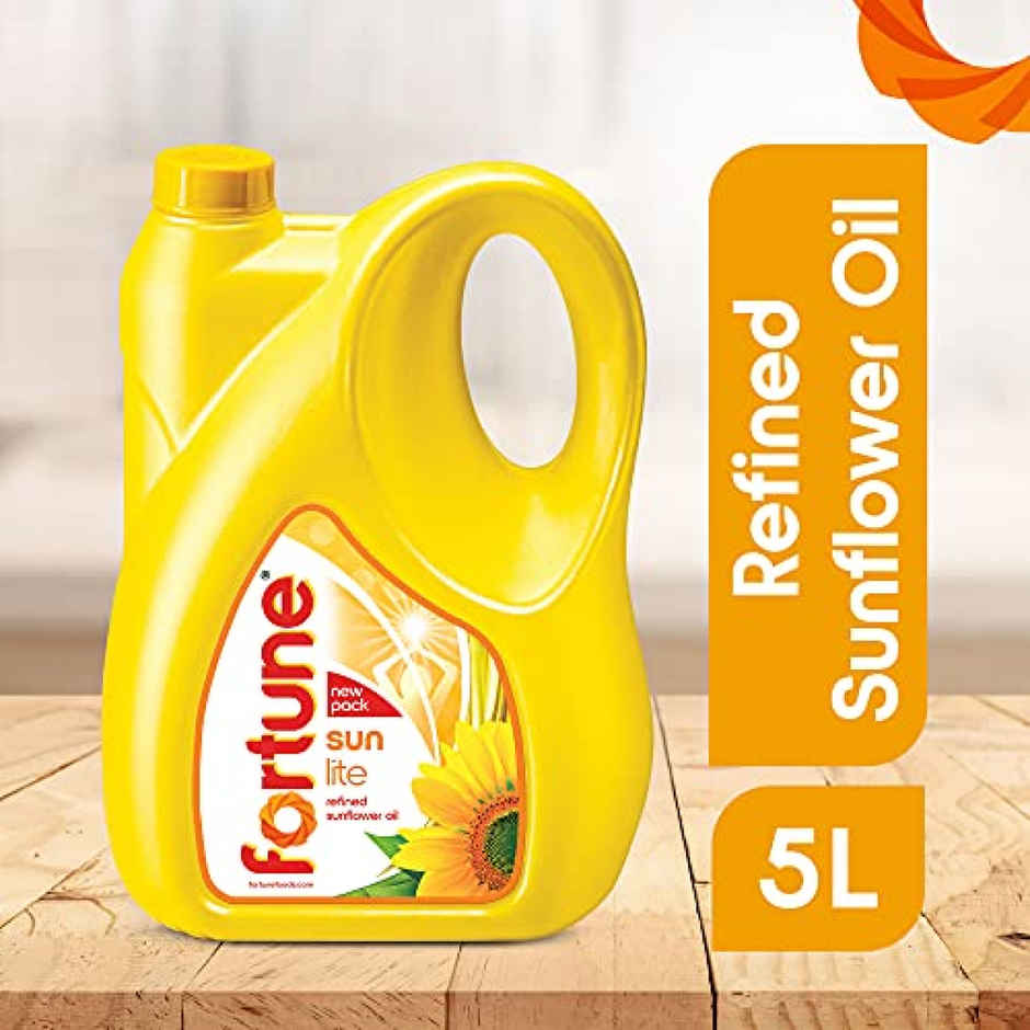 Fortune Sunlite Refined Sunflower Oil (Jar)(5l) & Fortune Sugar(1kg) Combo