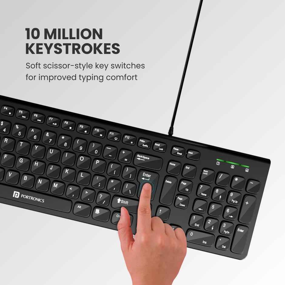 Portronics Ki-Pad 2, Wired Keyboard - Black