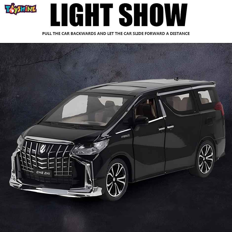 Toyshine 1:24 Die Cast Deluxe Vehicle with Music, Lights & Pull Back Function for Kids 3+ (Black)