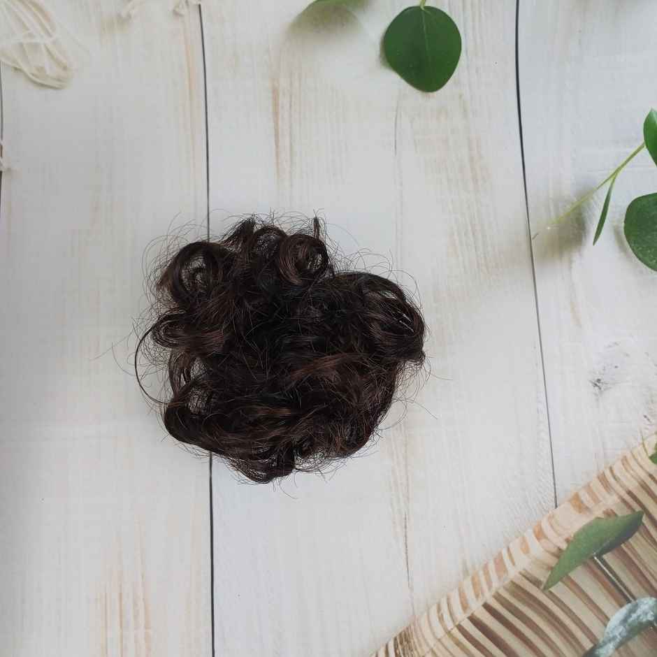 The Opal Factory | Messy Hair Bun Scrunchie for Girls and Women | 1 Pc | Natural Dark Brown
