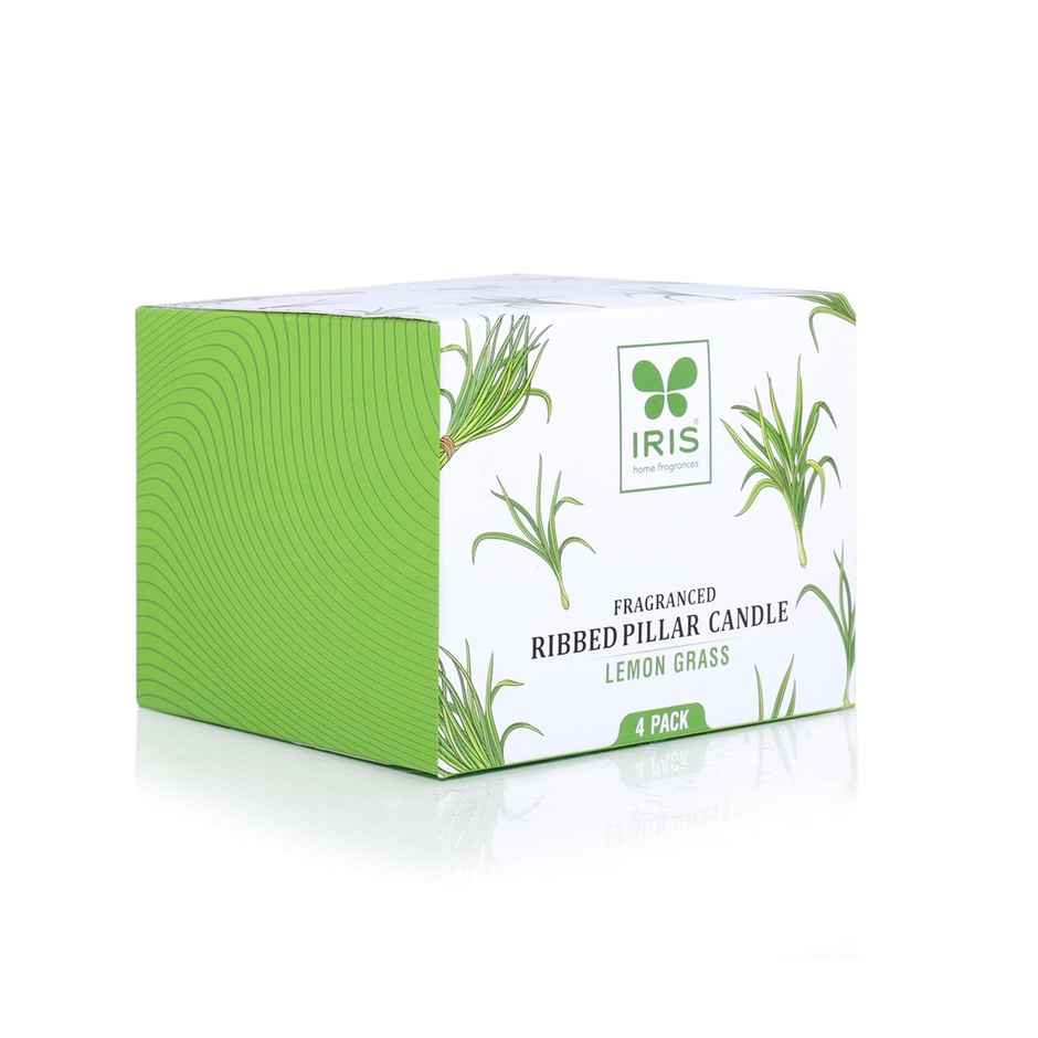 IRIS Lemon Grass Fragranced Pillar Candles