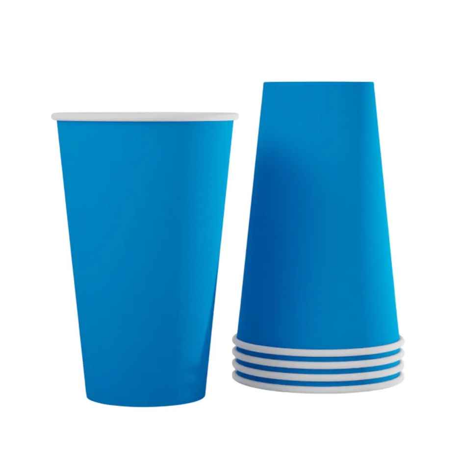 Thick Paper Beer Pong Party Glass | Blue | 450 ml | Pack of 10 | Naturepac