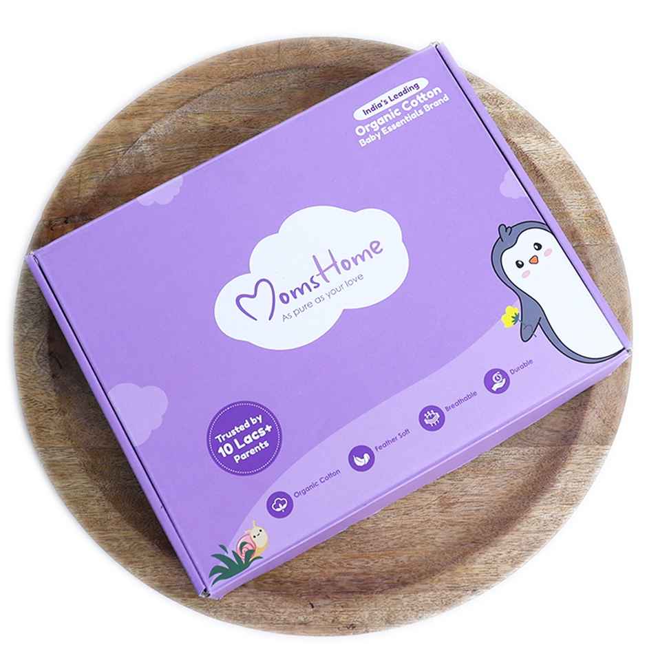 Moms Home Organic Cotton Baby Essentials 11 Items Gift Set | 0-3 Months | Car