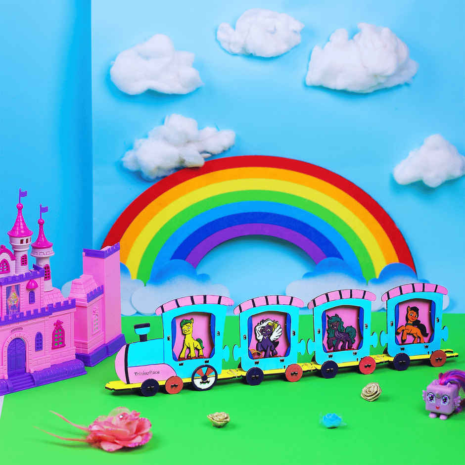 ThinkerPlace My Little Pony Mini Train Frame | Build & Color Mini Train (Age 3+)