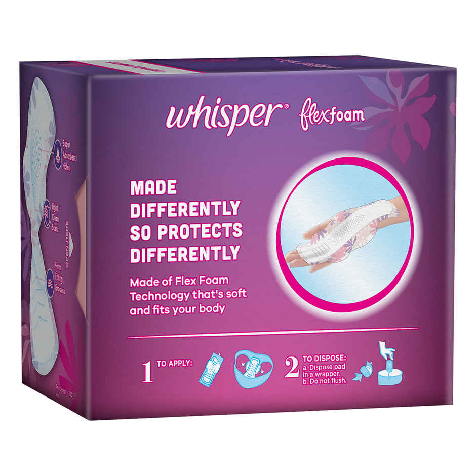 Whisper Flexfoam Sanitary Pads | XL+ | 10 pcs