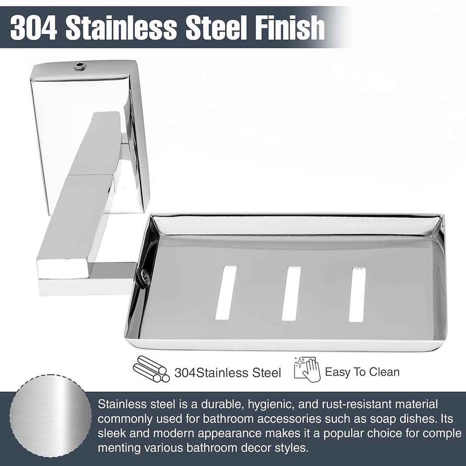 GLOXY Stainless Steel Soap Holder for Bathroom Wall Mounted Soap Dish Stand for Home Kitchen SS304