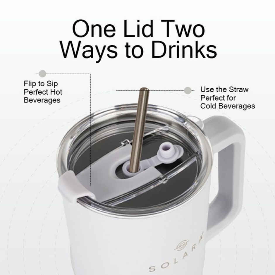 Solara 1.2 Liter Insulated Elixir Tumbler With Lid And Straw For Travel, Office, Home