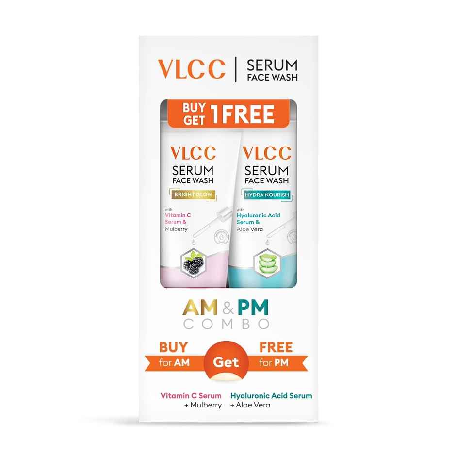 VLCC Vitamin C & Mulberry Serum Face Wash For Am & Aloe Vera Serum Face Wash For Pm