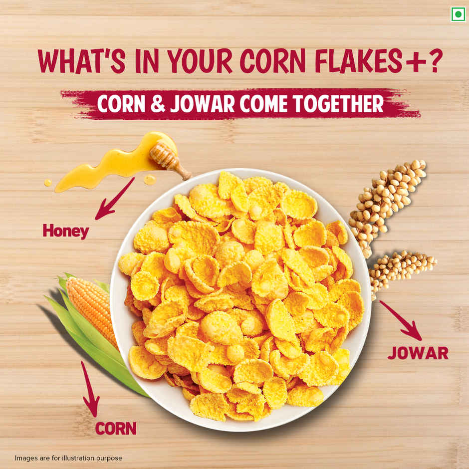 Tata Soulfull Corn Flakes, Honey & Almonds, Crunchy Corn & Millets, Baked Not Fried, High Fiber