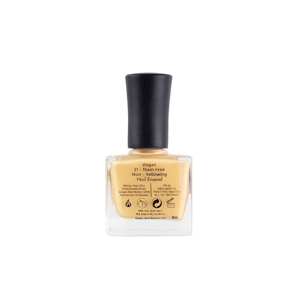 Color Fx Pastel Yellow Glossy nail Polish, Long Lasting Nail Paint, 164