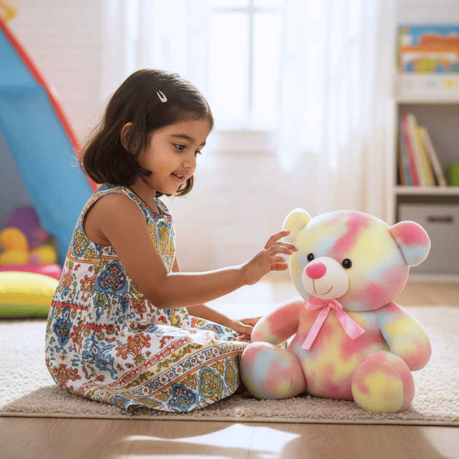 Toytales Teddy Bear 45cm | Multicolor Plush Soft Toy | Adorable Stuffed Toy | Gift For Kids. 45 cm