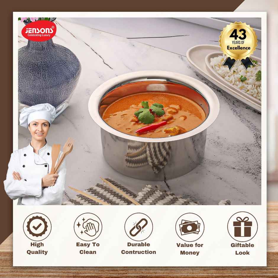 Jensons Stainless Steel Flat Bottom Tope 12 In