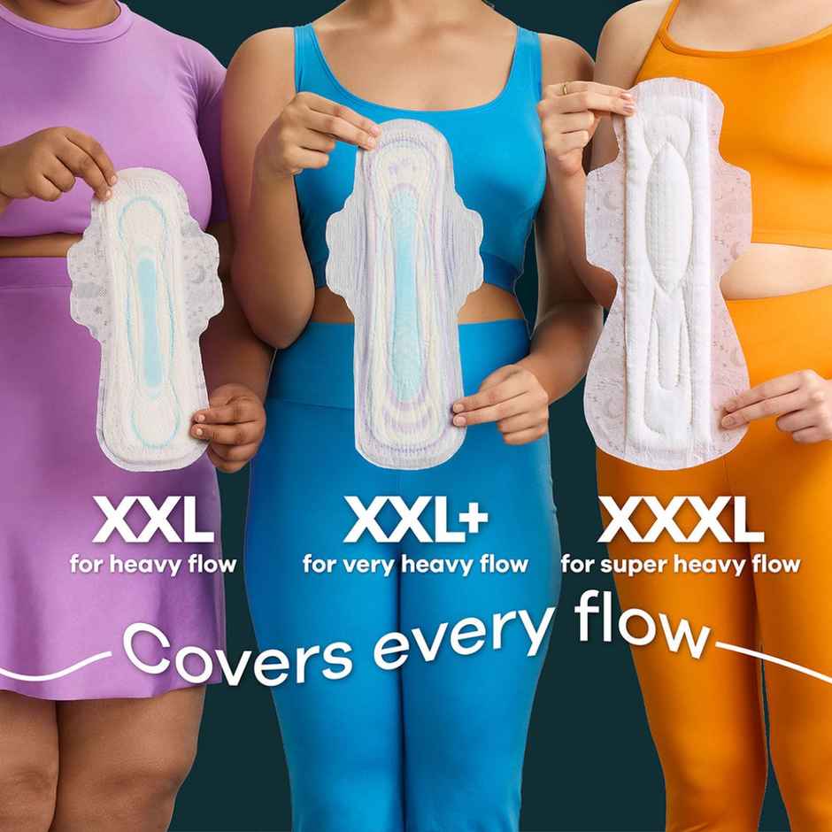 Whisper Bindazzz Nights 50 XXL Sanitary Pads, Upto 0% Leaks All Night Long Combo