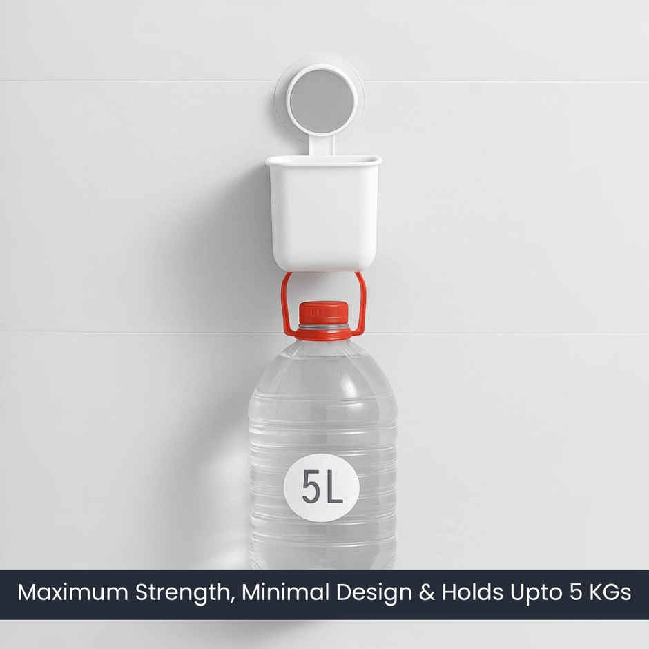 Zulaxy Adhesive Wall Mounted Storage & Toothbrush Holder | White