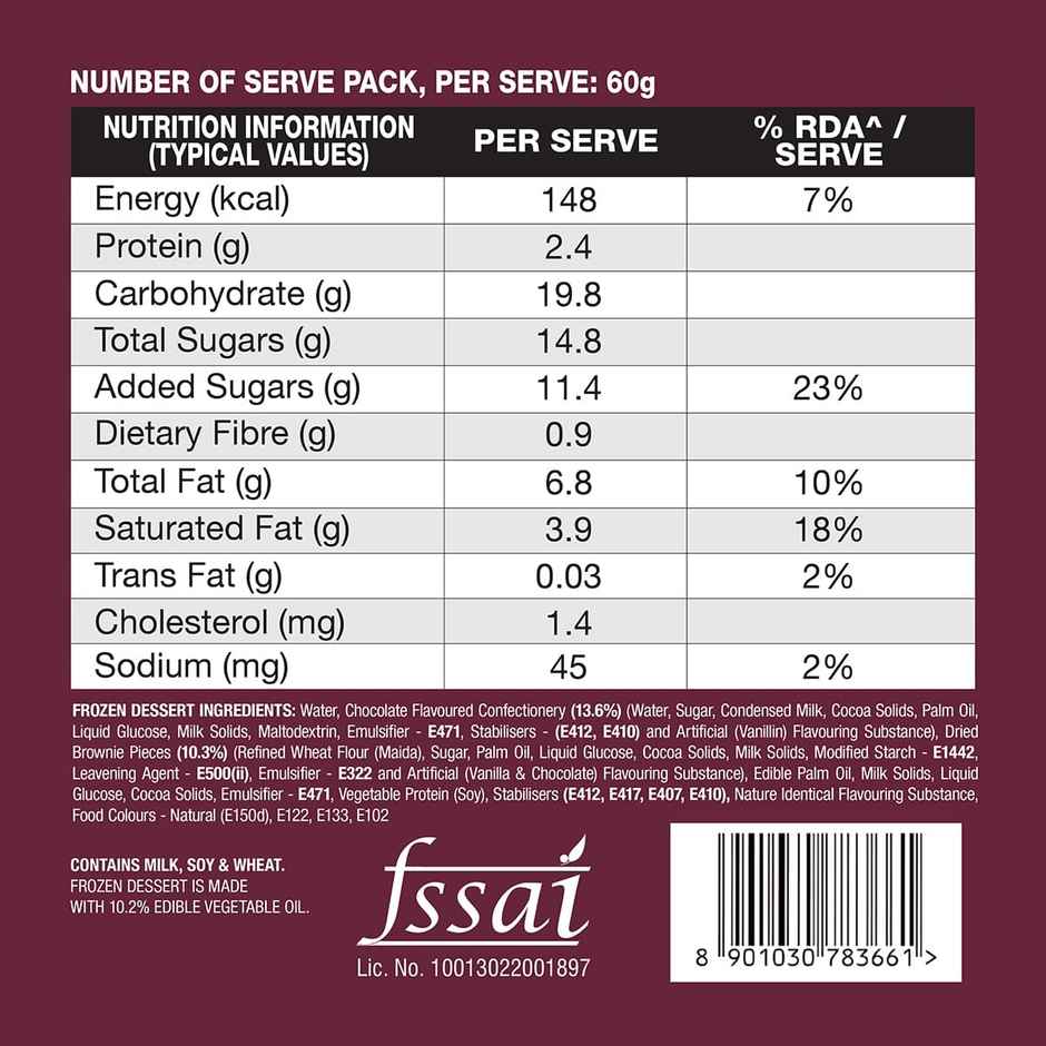 Kwality Wall's Choco Brownie Fudge Tub | Creamy & Indulgent