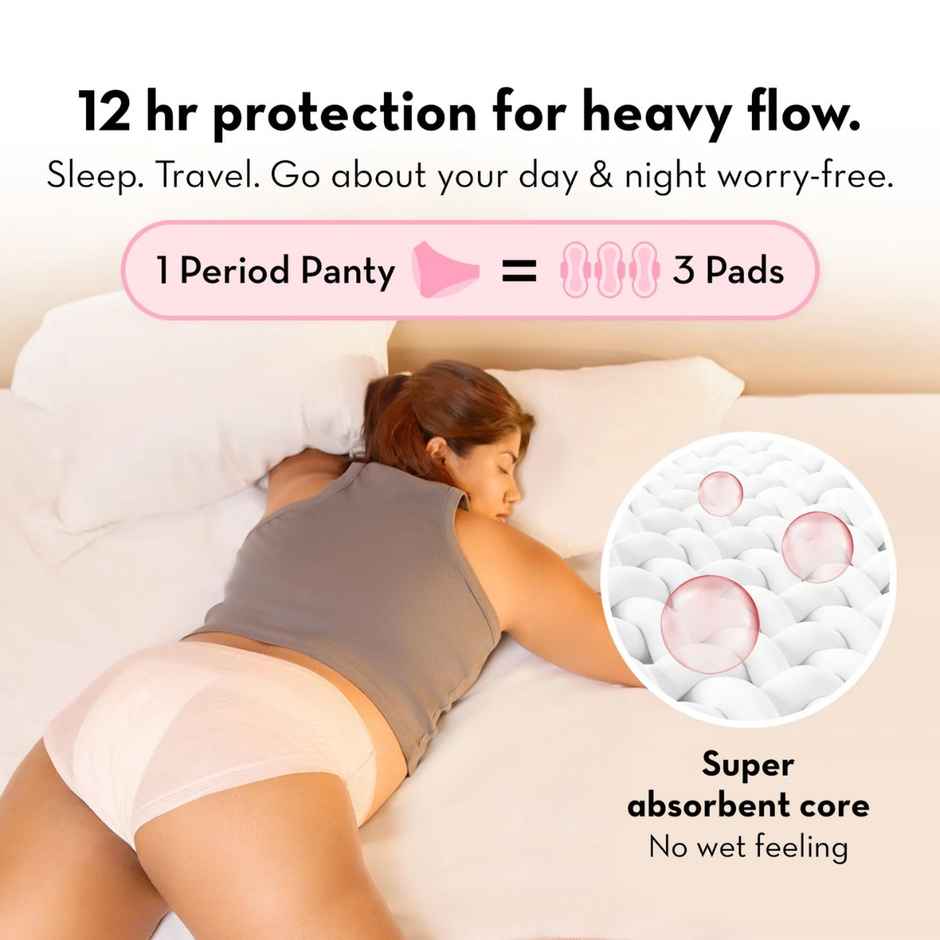 Plush Comfort High Waist L-XL Period Panty Pack of 5 | Disposable