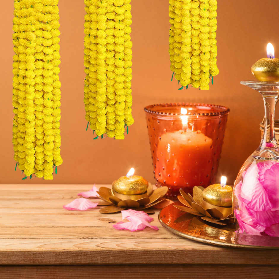 Flower String | Marigold Toran For decoration | Yellow | Pichai