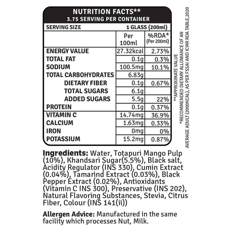 Raw Pressery Aam Panna | Ready to Drink Beverage