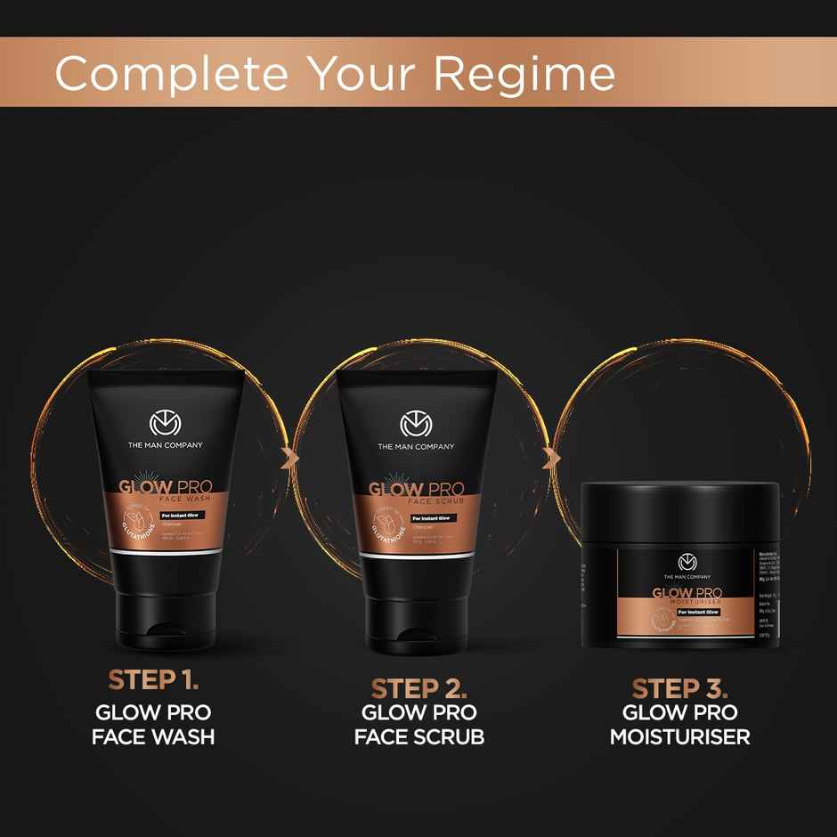 The Man Company Glow Pro Face Wash For Men Enriched with Glutathione, Charcoal | Instant Glow, Deep Cleansing & Evens Skin Tone