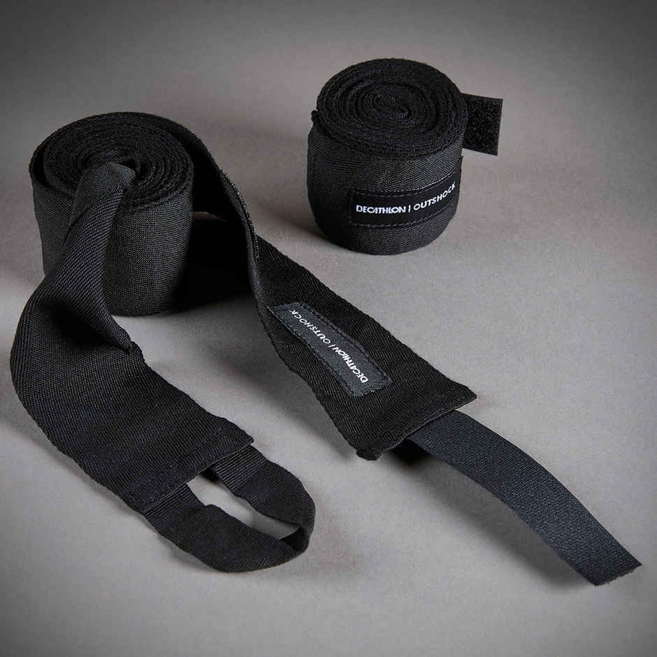 Decathlon Outshock Adult Boxing Wraps | 2.5 m | Black