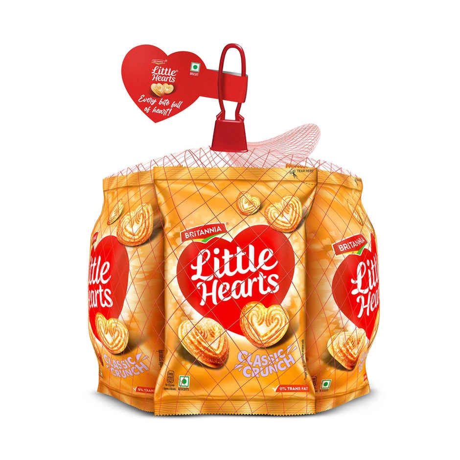 Britannia Little Hearts Classic Crunch Flavoured Biscuits | Combo | pack of 3