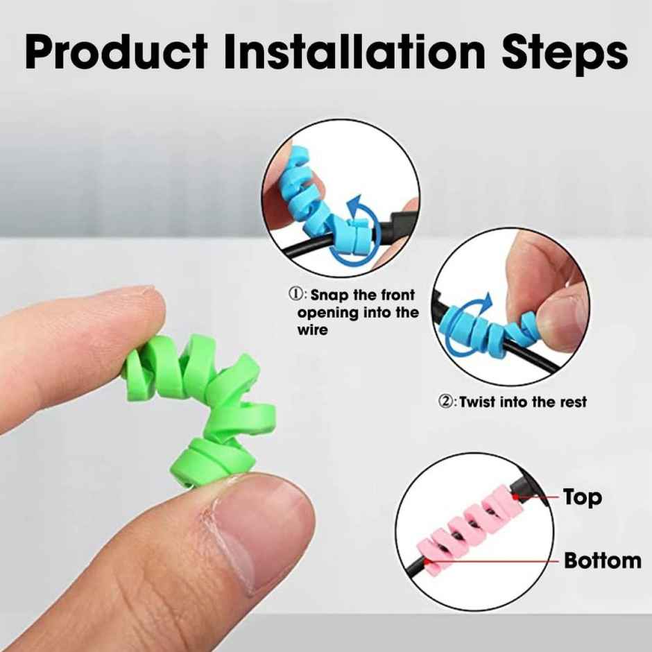 Sounce Spiral Charger Cable Protector Data Cable Saver Charging Cord Protective Cable (12 Units)
