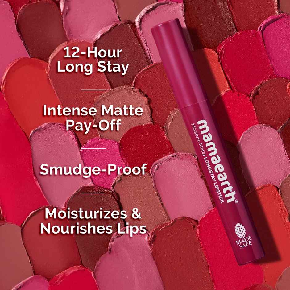 Mamaearth Moisture Matte Longstay Lipstick With Avocado Oil & Vitamin E - Berrylicious Magenta