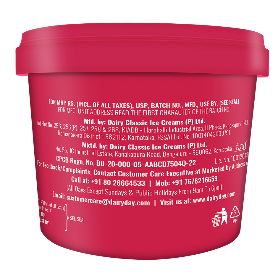 Dairy Day Strawberry Fruit Chunks Ice Cream Tub