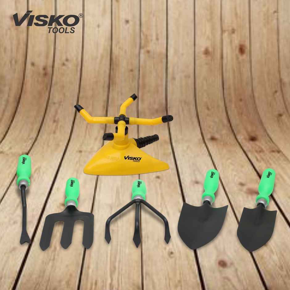 Visko 606 Gtk Garden Tool Kit | Green-Yellow And Black | 6 pcs