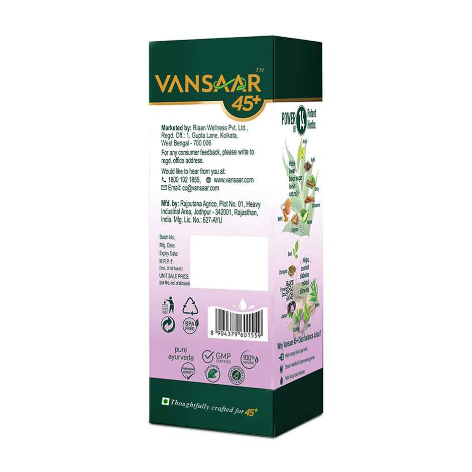 Vansaar 45+ Diab Balance Juice - Diabetes Care Juice