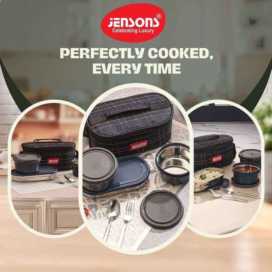 Jensons Stainless Steel Wonder 3 Lunch Box 450ml x 2 and 400ml x 1