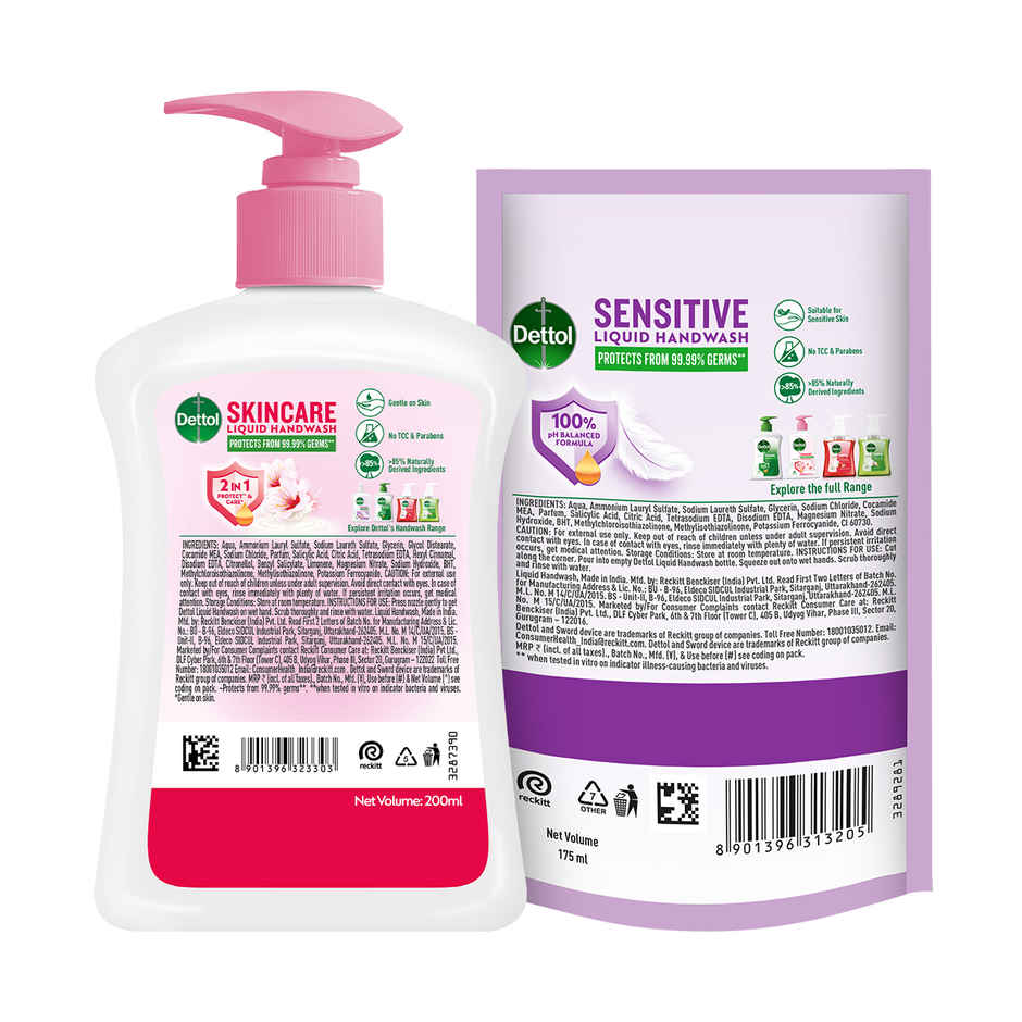 Dettol Original Liquid Hand Wash Pump With Free Handwash Refill | 99.99% Germ Protection