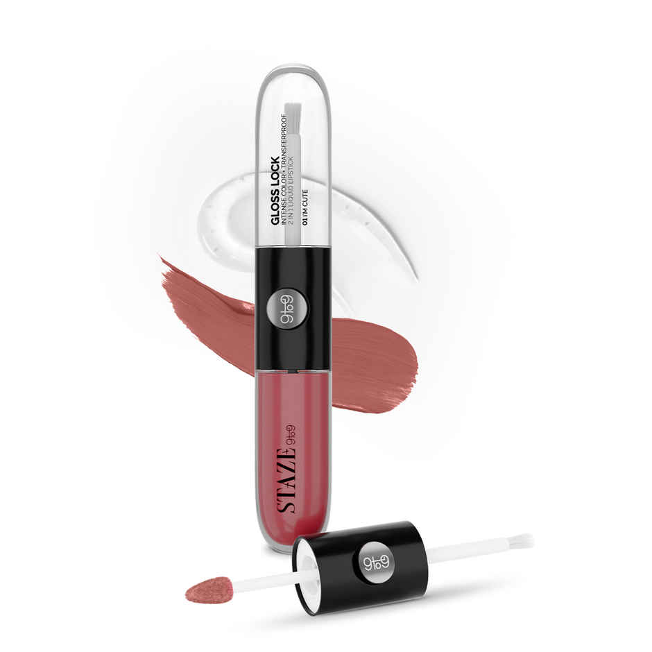 Staze 9to9 Gloss Lock 2-in-1 Liquid Lipstick   | Ultra-pigmented Lipstick | 05 I'm Happy