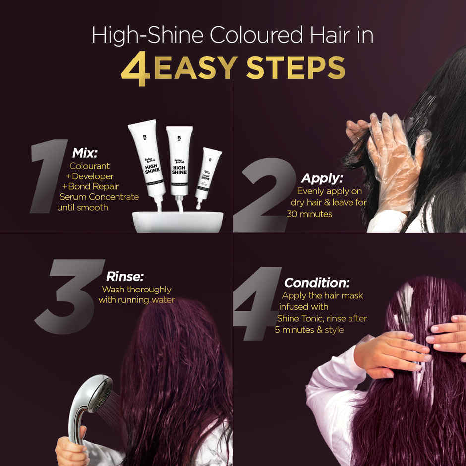 Bblunt Salon Secret High Shine Conditioning Hair Colour | Wine Deep Burgundy