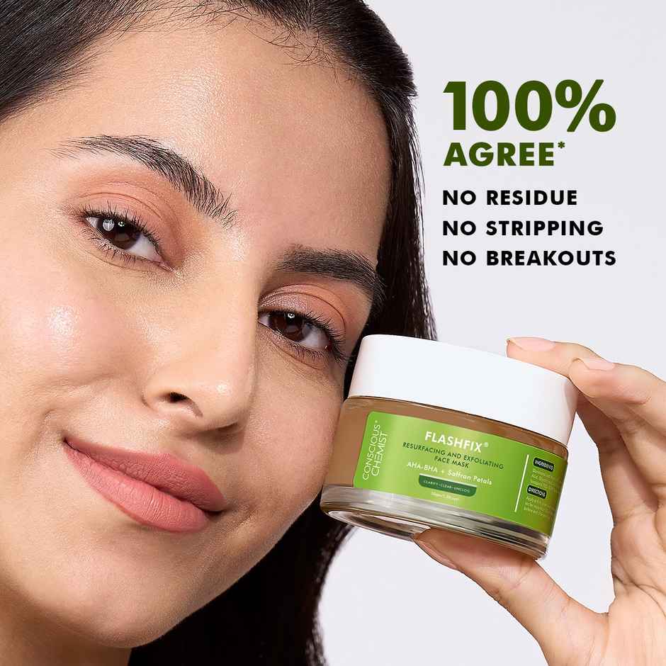 Conscious Chemist Exfoliating Face Mask For Oily Acne Prone Skin With Salicylic & Saffron Petals