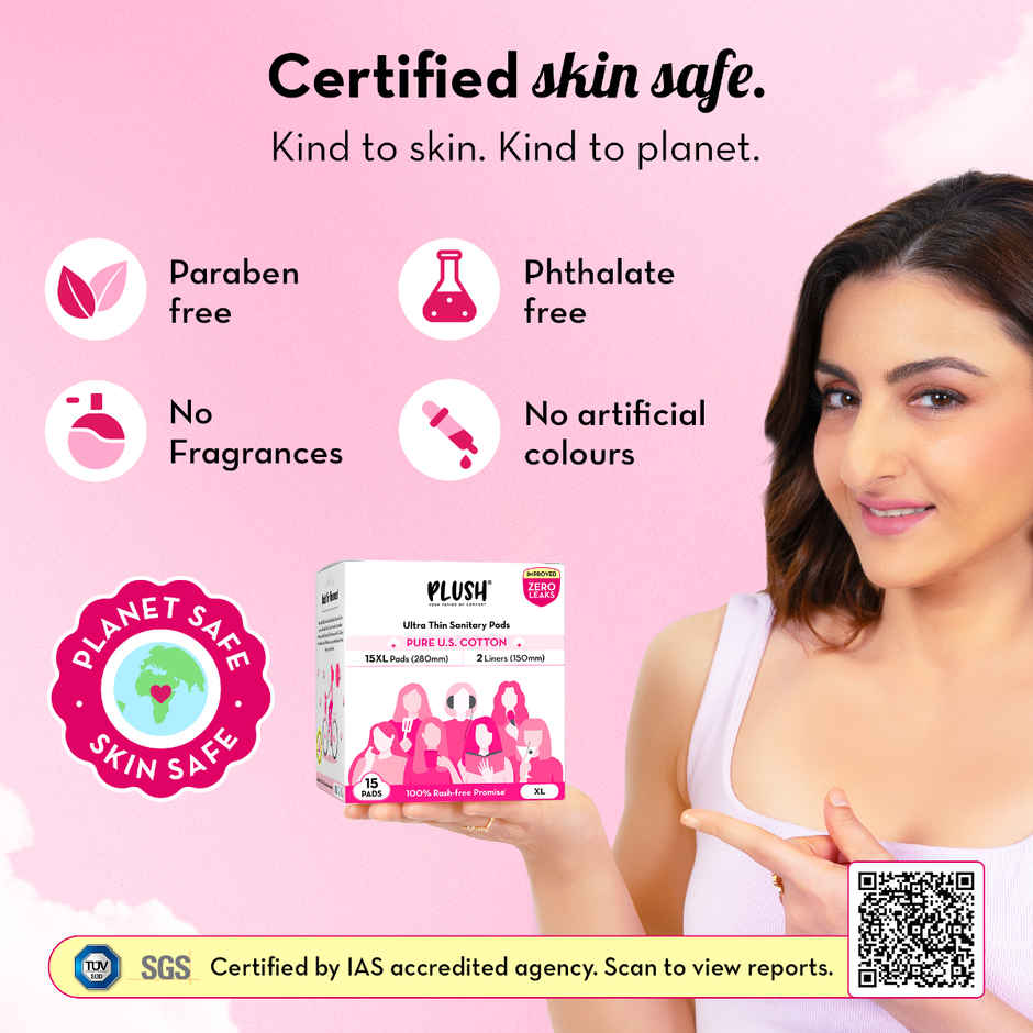 Plush Ultra Thin 15 XL Sanitary Pads | Medium Flow