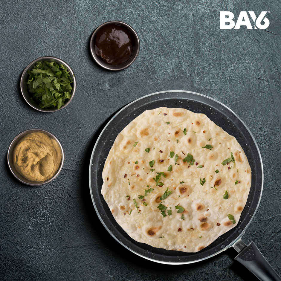 BAY6 Nonstick Dosa Tawa | 26 cm - Grey (Not Induction Compatible)